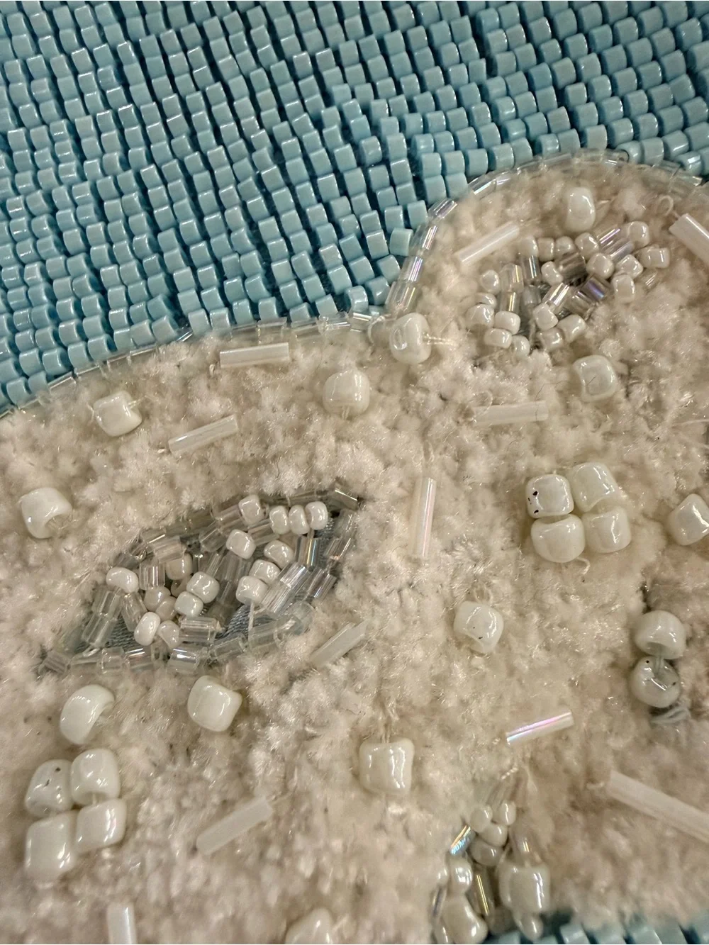 NWT VIRAL BEADED CLOUD CLUTCH HANDBAG, BABY BLUE